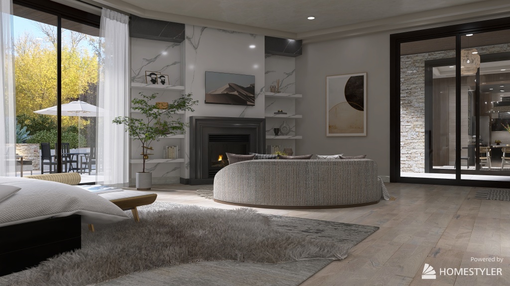 WabiSabi WarmTones Master Bedroom 3d design renderings