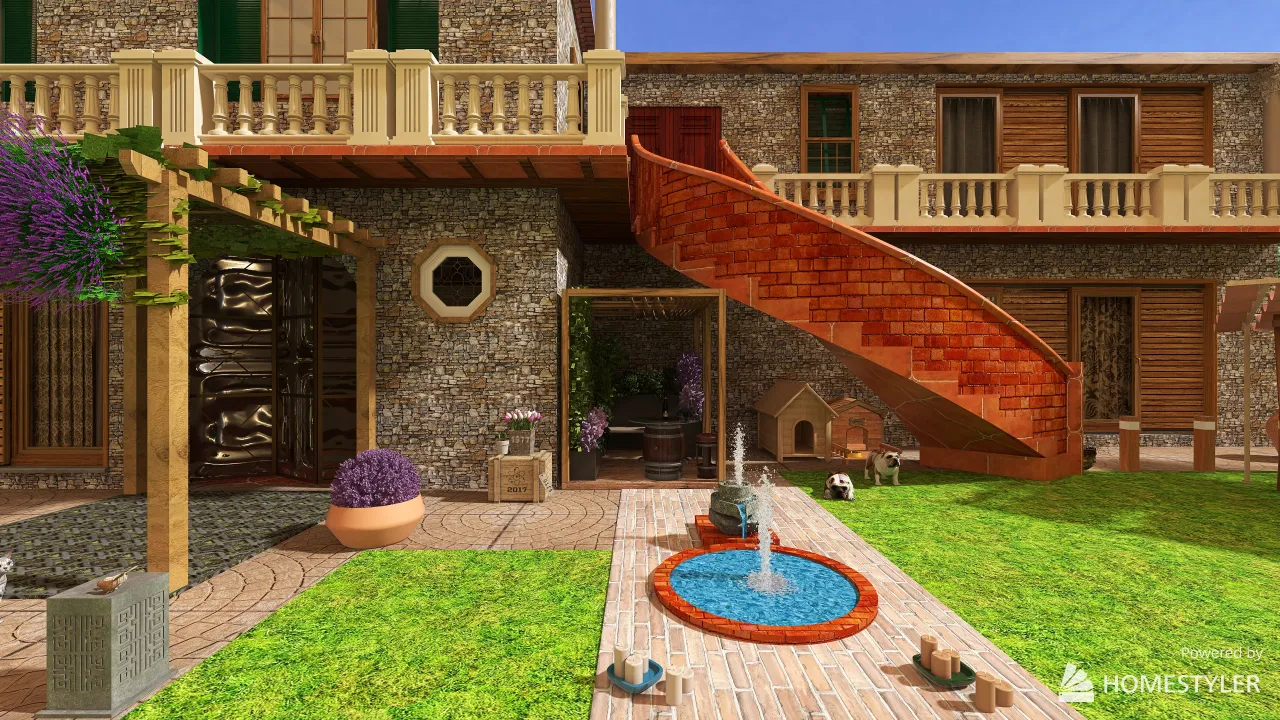 Courtyard 3d design renderings