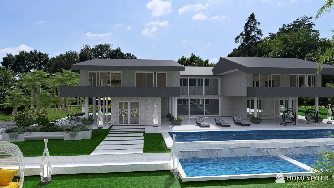 villa moderna in campagna 3d design renderings