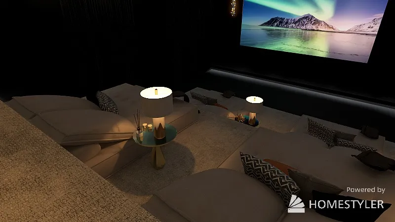 Home theater 3d design renderings