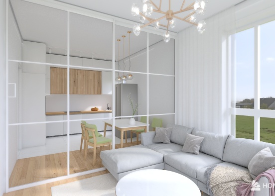 Apartment in Scandinavian style for a yong couple  Design Rendering