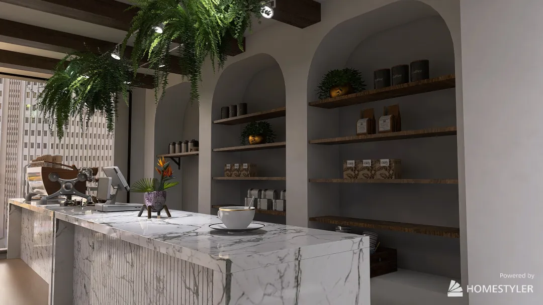 Cafe Alture 3d design renderings
