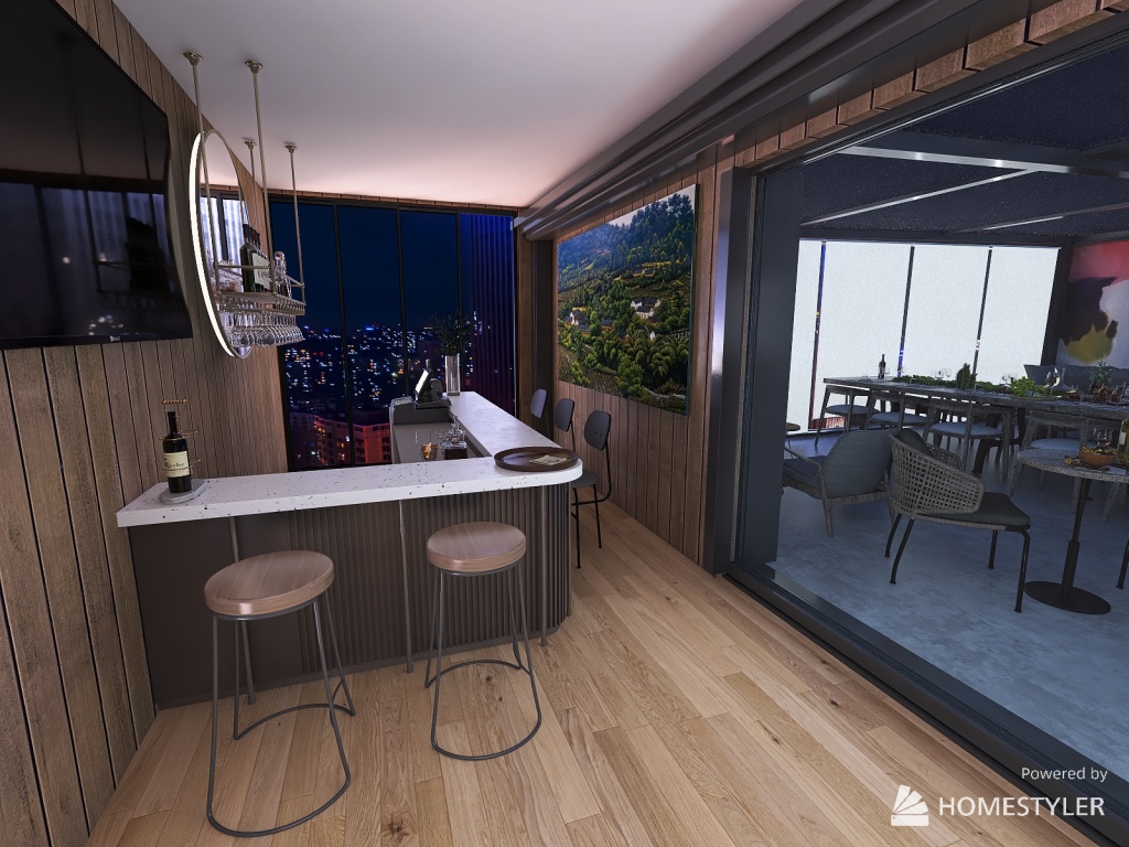 Wine Bar & Bistro 3d design renderings