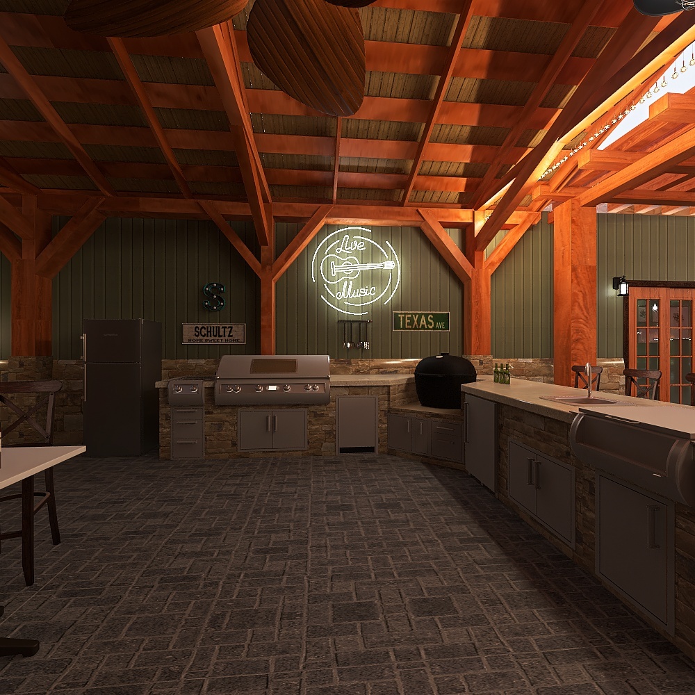 Outdoor Kitchen 3d design renderings