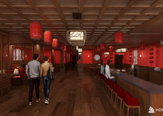Chinese Restaurant Design Rendering