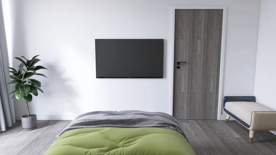 Спальня для девушки и ее питомца 3d design renderings