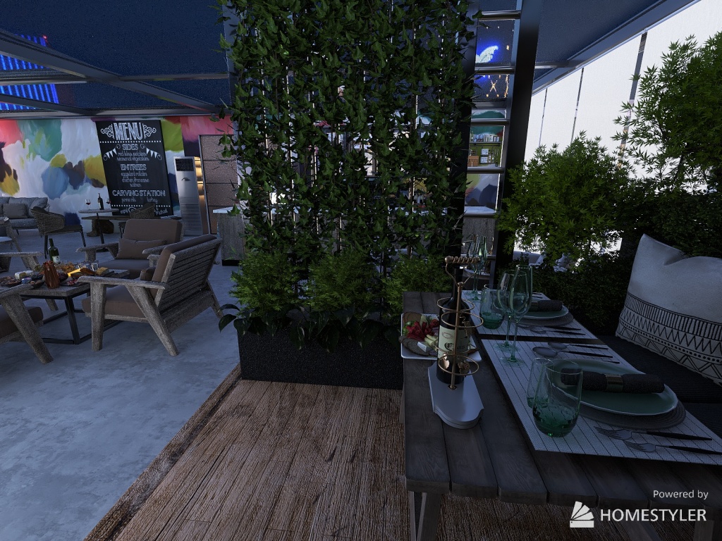 Wine Bar & Bistro 3d design renderings