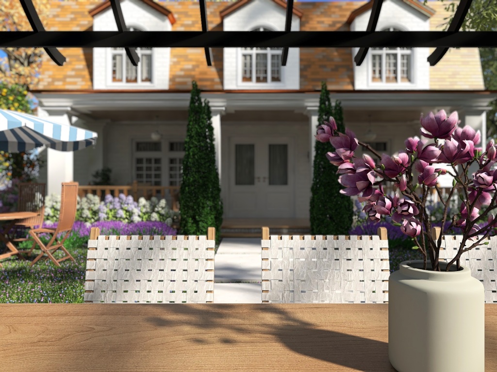 Cottage House Garden 3d design renderings