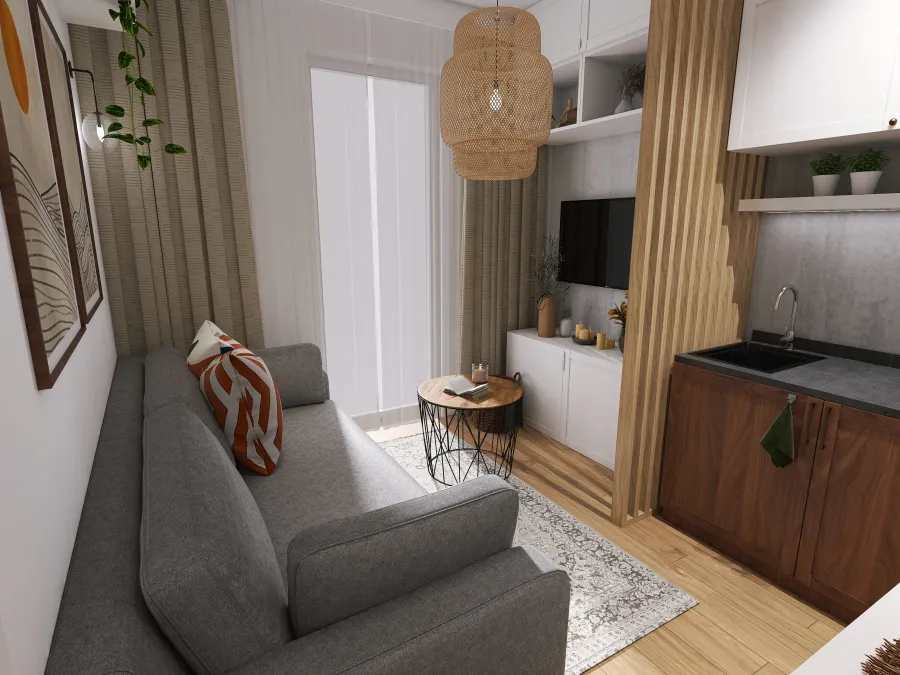 Salon z aneksem 3d design renderings
