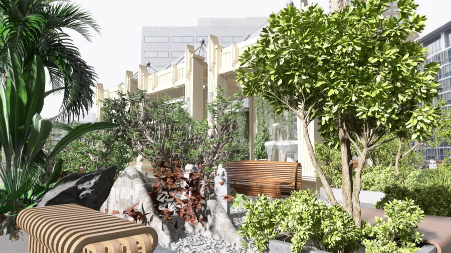 Rooftop garden world 3d design renderings