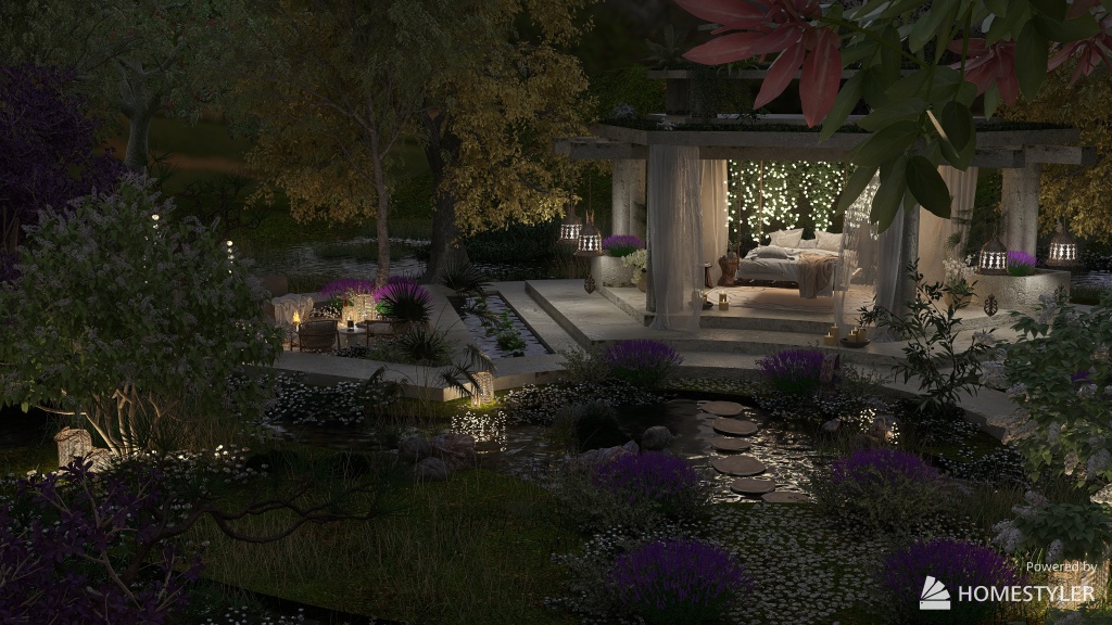 Secluded Springtime Garden 3d design renderings