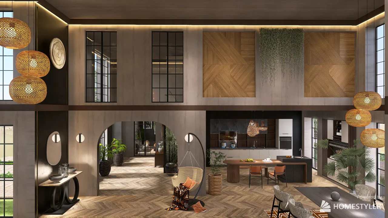 Modern WoodTones UnnamedSpace 3d design renderings