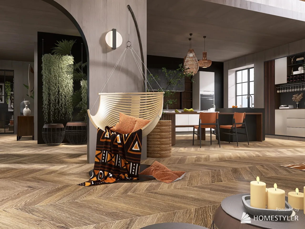 Modern WoodTones UnnamedSpace 3d design renderings