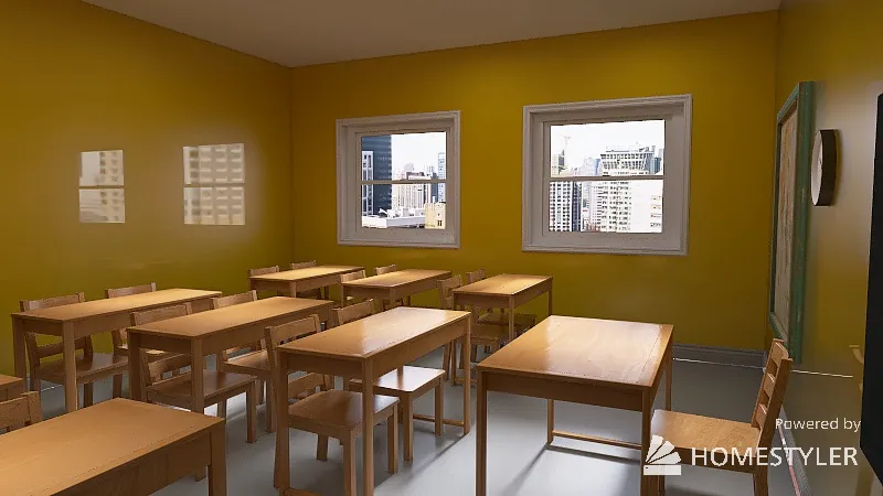 Riprogettare l'aula scolastica 3d design renderings