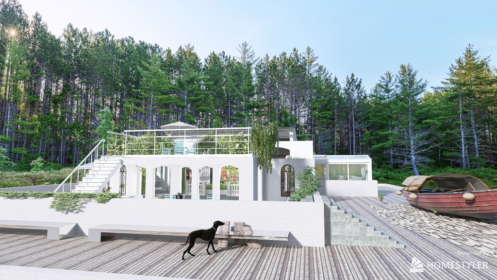 My Dream Garden... the waterside terrace. 3d design renderings