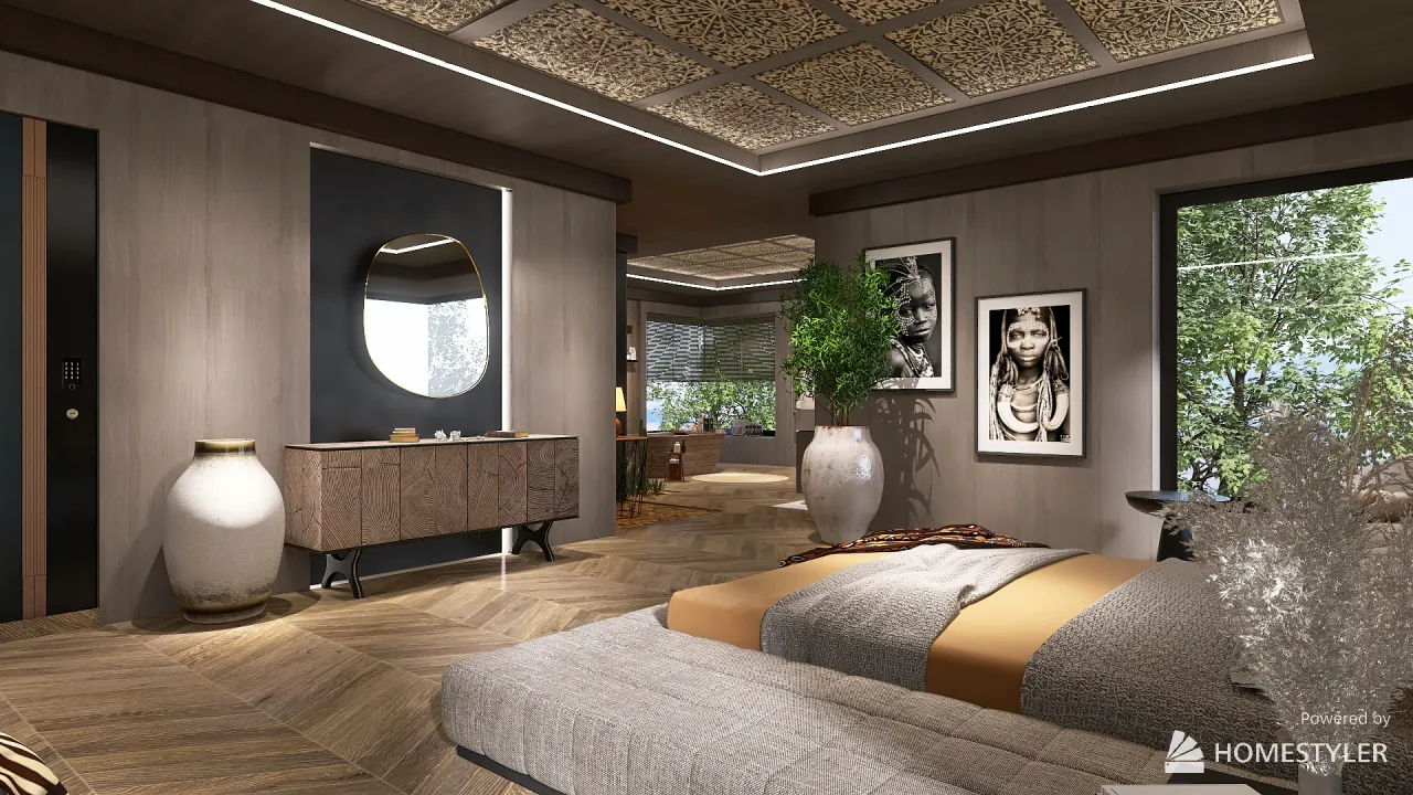 Modern WoodTones UnnamedSpace 3d design renderings