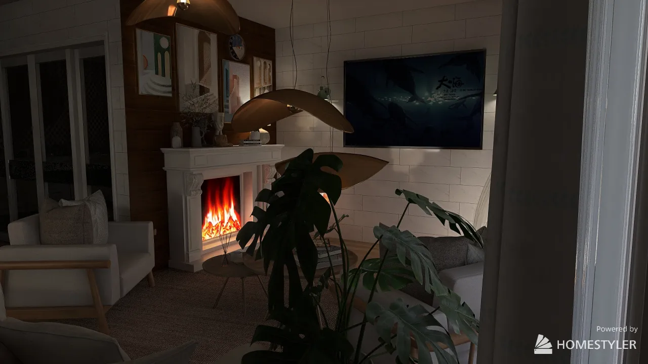 Modern LivingDiningRoom 3d design renderings