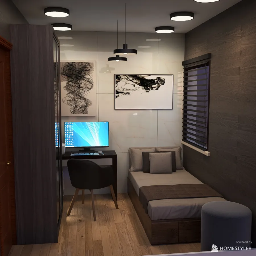 Habitación pequeña 3d design renderings