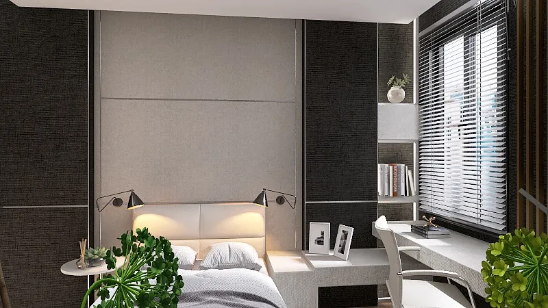 A contemporary  bedroom 3d design renderings