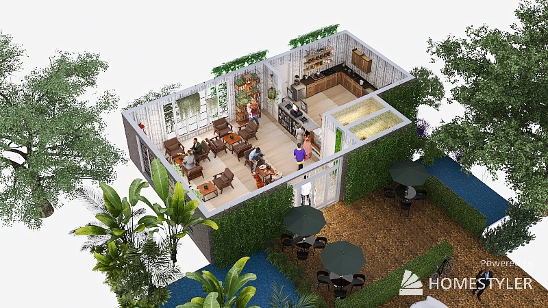 Garden View Cafe 3d design picture 278.84