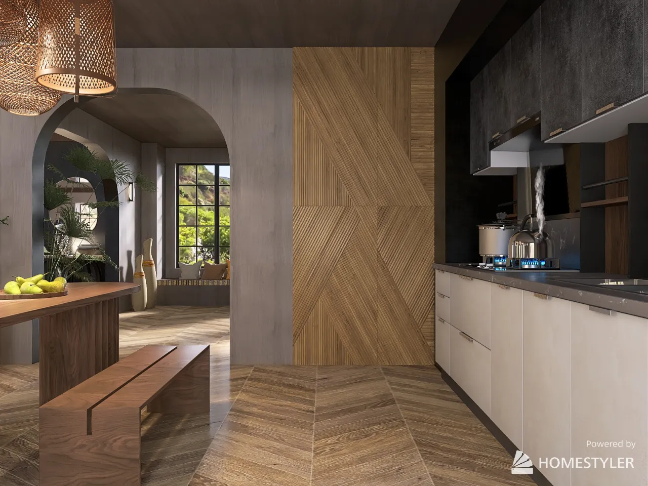 Modern WoodTones UnnamedSpace 3d design renderings