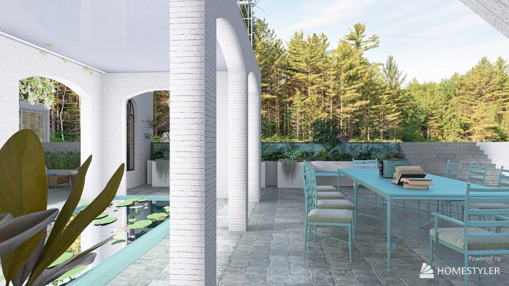 My Dream Garden... the waterside terrace. 3d design renderings