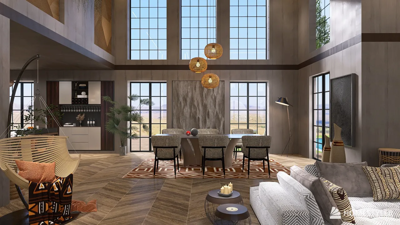 Modern WoodTones UnnamedSpace 3d design renderings