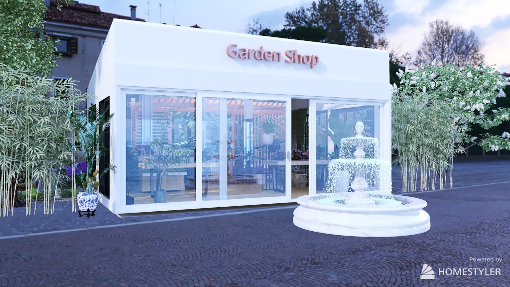 Flora, Greenhouse, and Garden Shop 3d design renderings