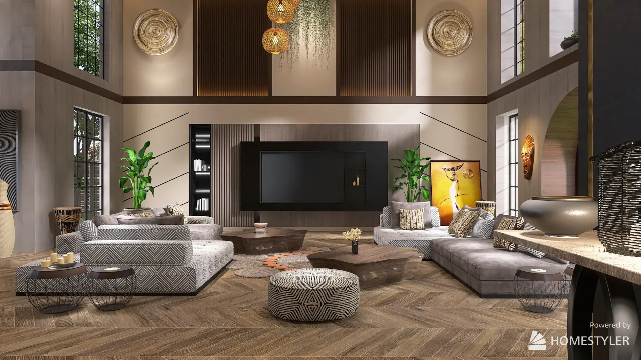 Modern WoodTones UnnamedSpace 3d design renderings