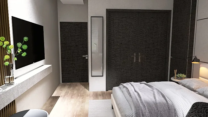 A contemporary  bedroom 3d design renderings