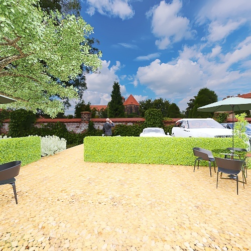 Garden View Cafe 3d design renderings