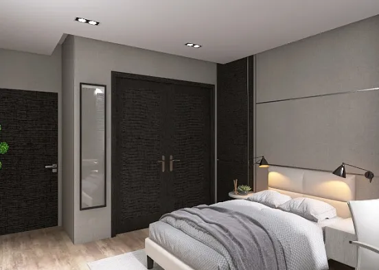 A contemporary  bedroom Design Rendering
