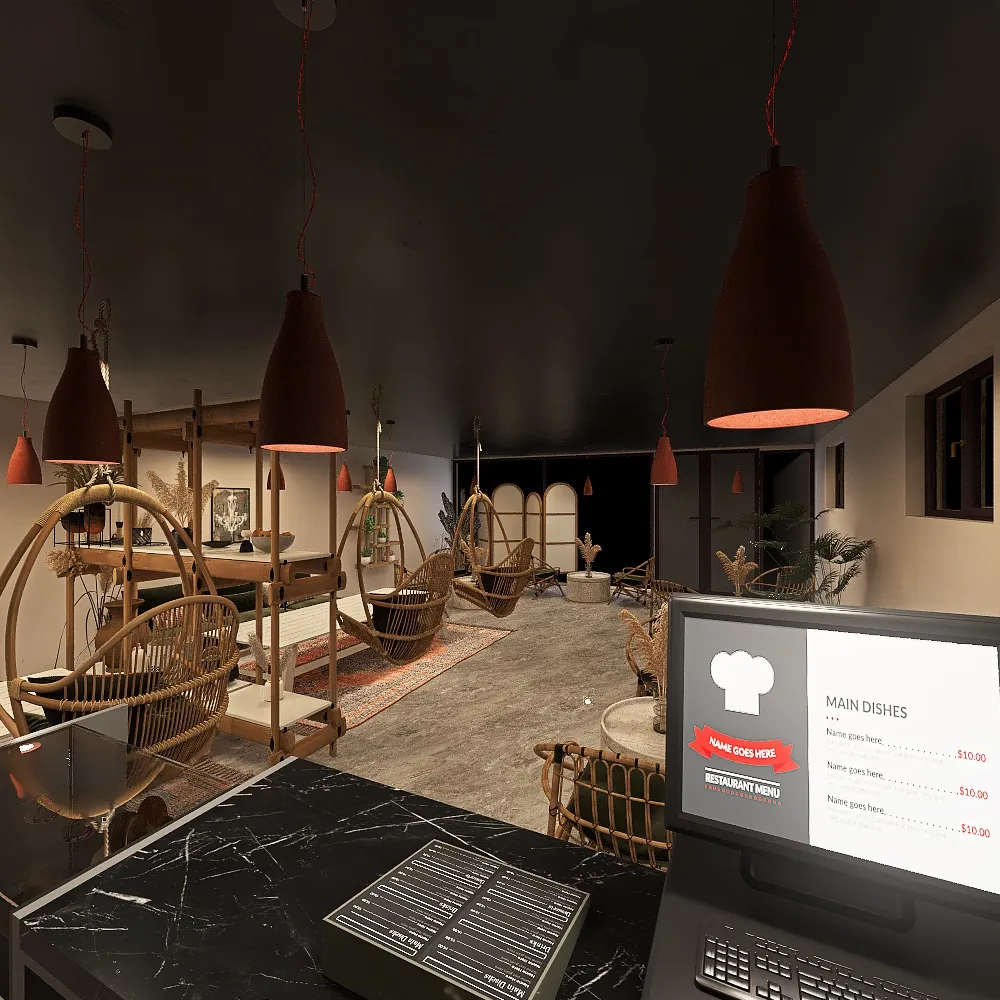 кофейня 3d design renderings