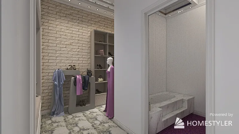 Bedroom Violet 3d design renderings