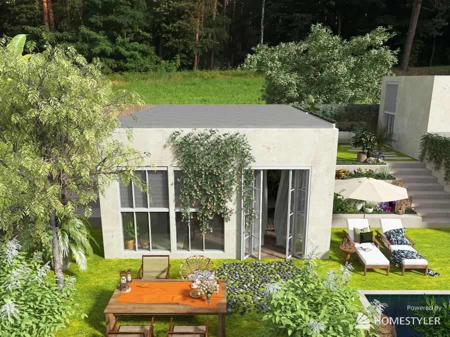 cozy bohemian house 3d design renderings