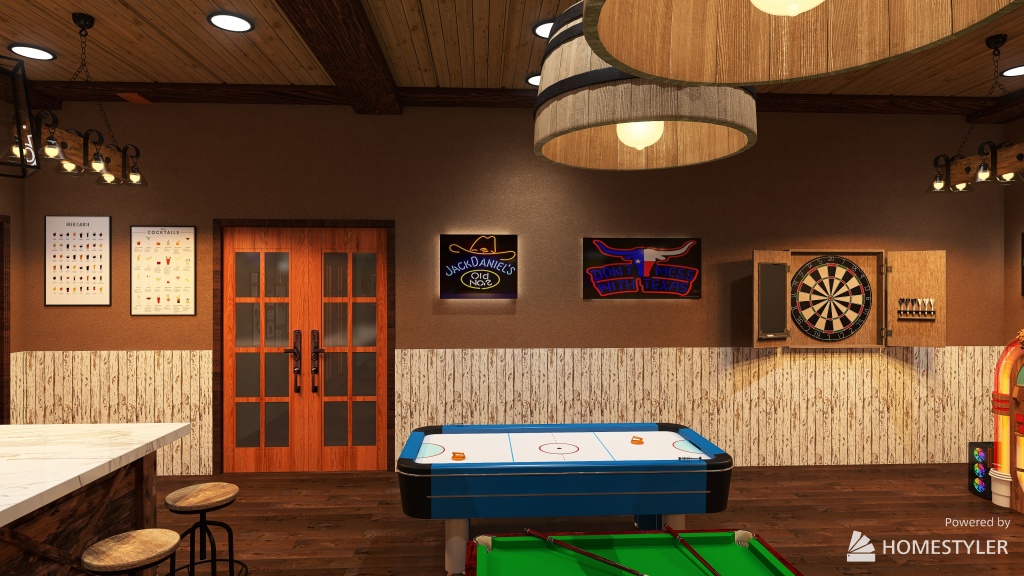 Recreation Room 3d design renderings