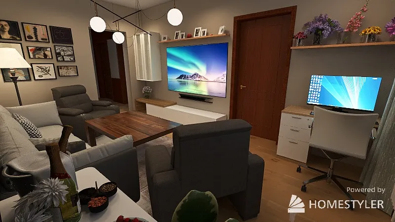 Living room for parents 3d design renderings