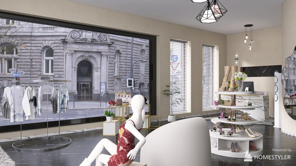 Fashion clothes Store 3d design renderings