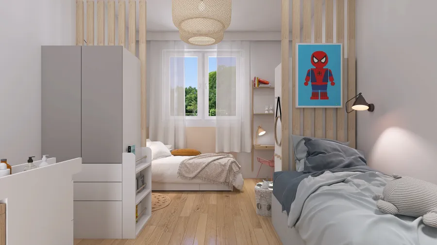 Chambre enfants 3d design renderings