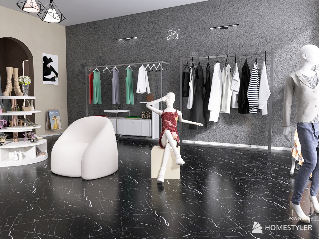 Fashion clothes Store 3d design renderings