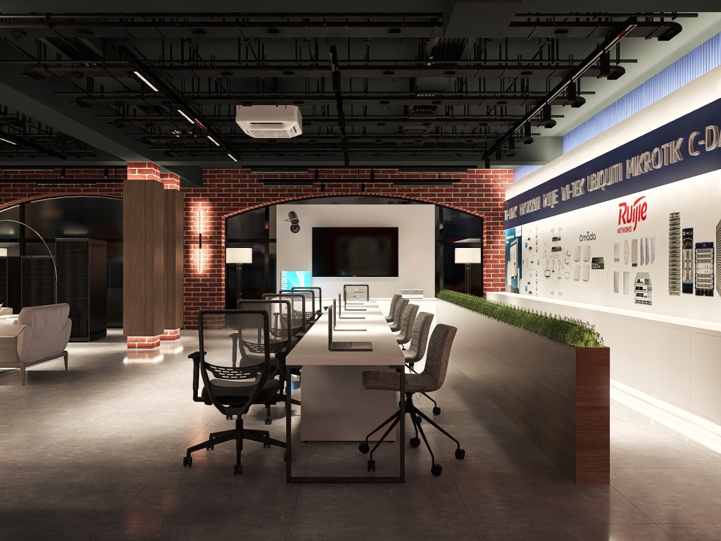 Showroom for IT company 3d design renderings