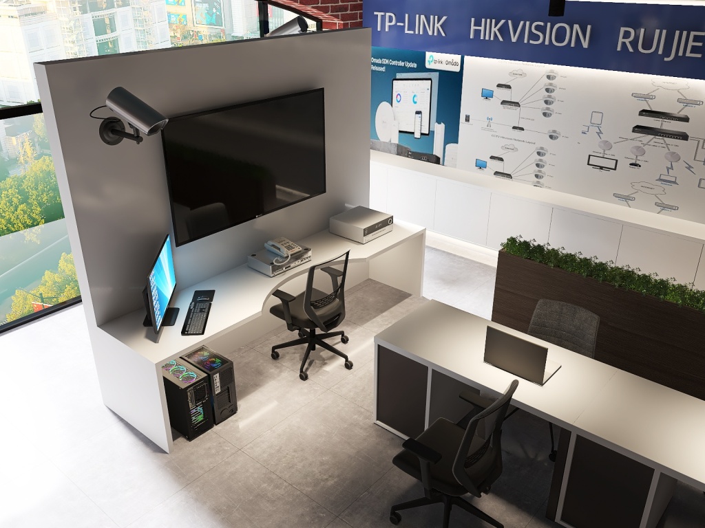 Showroom for IT company 3d design renderings