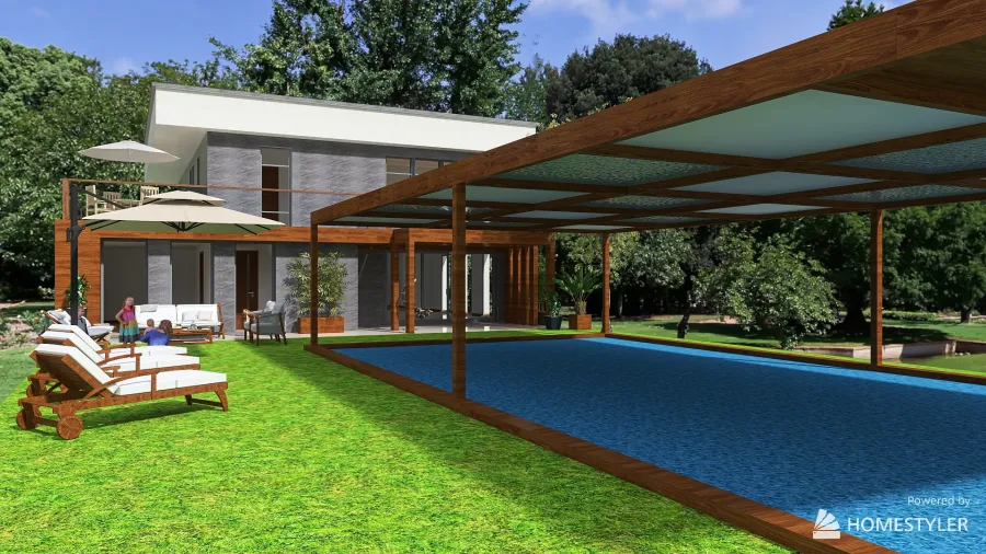 #MyDreamHouse House in modern style. 3d design renderings