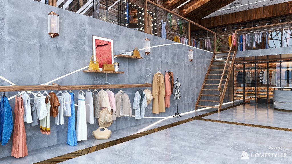 Clothes store 3d design renderings