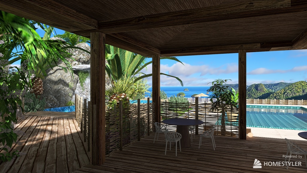 Classy hotel in the Bahamas 3d design renderings