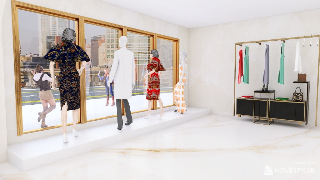 Genuíno Clothes Shop 3d design renderings