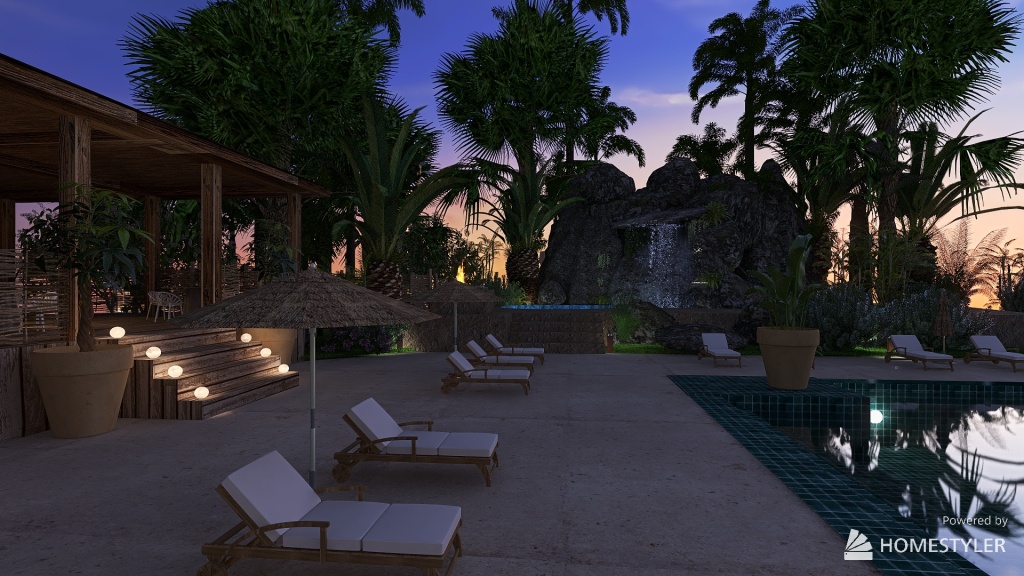 Classy hotel in the Bahamas 3d design renderings
