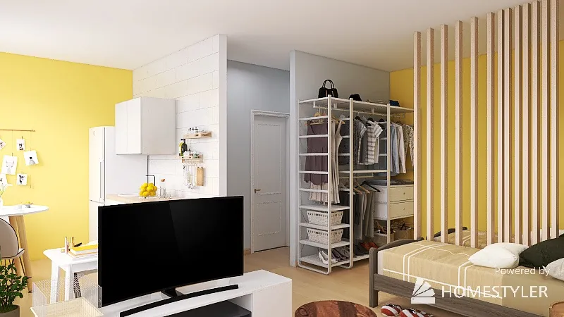 1-комнатная квартира для сестер 3d design renderings