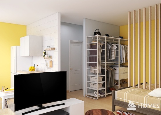1-комнатная квартира для сестер Design Rendering