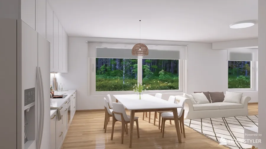 Кухня и зал 3d design renderings